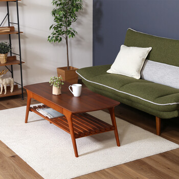 引出し付きセンターテーブル BR NA WH 送料無料-4