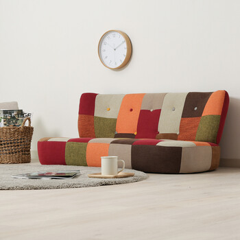 ソファー ソファ2p デイジーパッチワーク ブルー 送料無料-14