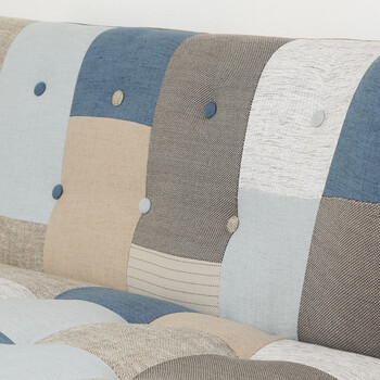 ソファー ソファ2p デイジーパッチワーク ブルー 送料無料-4