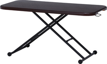 ガス昇降式テーブル ワイドタイプ 幅120cm ナチュラル ブラウン 送料無料-10