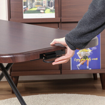 ガス昇降式テーブル ワイドタイプ 幅120cm ナチュラル ブラウン 送料無料-14