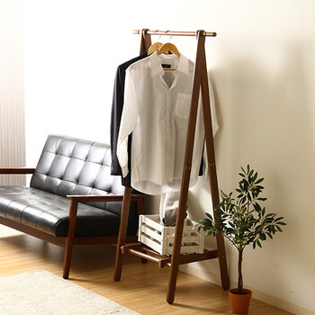 木製ハンガー ジョイント 幅75cm BR WH NA 収納 送料無料-6