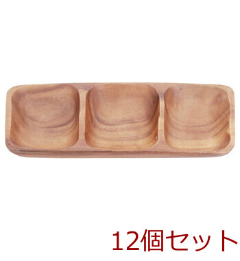 アカシア レクタングルトレー M 仕切り付き 12セット 送料無料-1