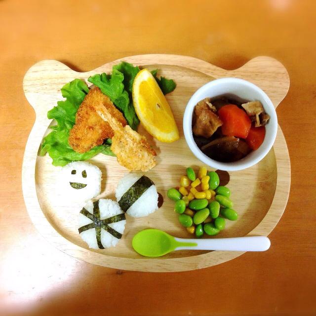 キッズ 木製キッズプレート 3個セット 送料無料-6