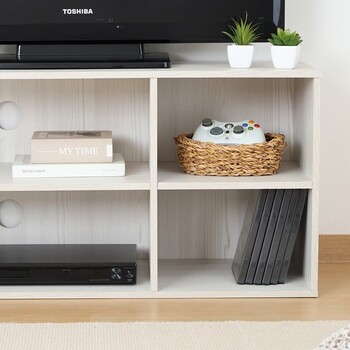 TVラック 幅89cm ホワイト ダークブラウン ナチュラル 送料無料-25
