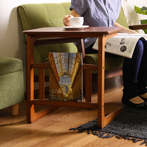 サイドテーブル ノルン マガジンラック付き 送料無料-7