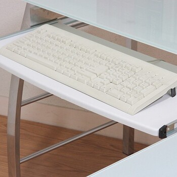 ガラスPCデスク L型 CT-1040 2色展開 送料無料-5