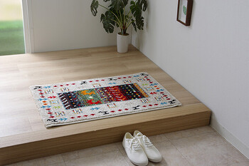 玄関マット 約50×80cm トルコ製 ウィルトン織り 抗菌防臭 消臭機能 へたりにくい ギャベ イビサ2 玄関マット 送料無料-4