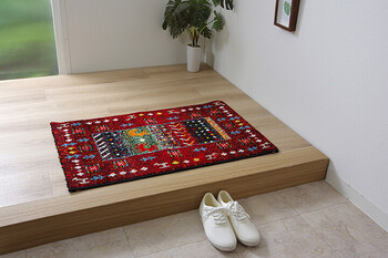 玄関マット 約50×80cm トルコ製 ウィルトン織り 抗菌防臭 消臭機能 へたりにくい ギャベ イビサ2 玄関マット 送料無料-5