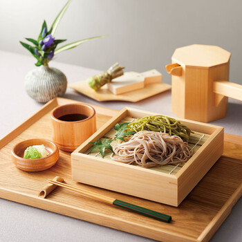 和食器 ひのき正角ざる 竹ス付 2セット 送料無料-2