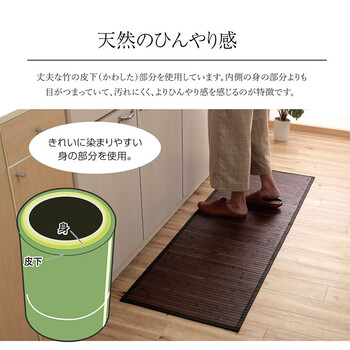 竹 敷物 マット 約50×200cm 無地 糸なしタイプ 自然素材 丈夫 ひんやり ユニバース 竹 送料無料-3