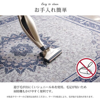 ラグ 約200×250cm 手洗い ジャガード織 メダリオン柄 床暖房 ホットカーペット対応 シンフォニー 送料無料-3