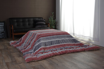 こたつ布団 約190×190cm カジュアル ストライプ柄 ニードル 薄掛 送料無料-4