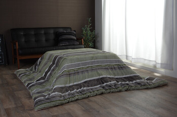 こたつ布団 約190×190cm カジュアル ストライプ柄 ニードル 薄掛 送料無料-6