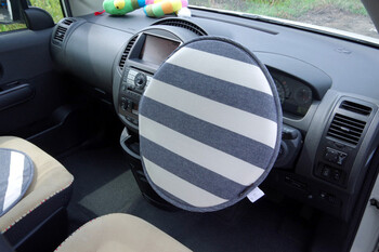 ハンドルカバー クッション ベーシック ボーダー 綿100% インド綿 ロカ ハンドルカバー 約43cm丸 送料無料-6