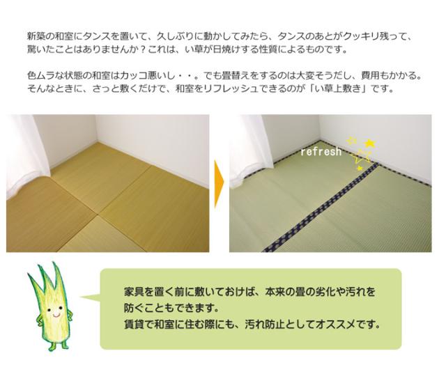 カーペット い草上敷 江戸間4.5畳 はっ水 カーペット 無地 撥水 湖水 送料無料-4