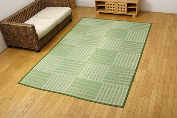 カーペット い草花ござ カーペット 約174×174cm dkピース 送料無料-7