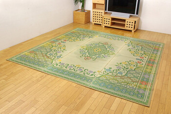 カーペット 純国産 い草花ござカーペット 約174×261cm アシック 送料無料-6