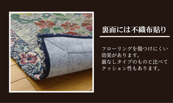 ラグ い草ラグカーペット 約191×191cm DXロザンヌNF 裏 不織布 送料無料-2