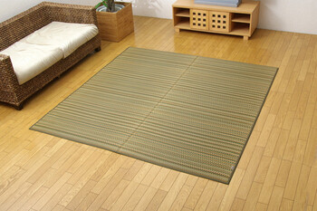 ラグ 日本製 純国産 い草ラグカーペット 約191×191cm Fバリアス 裏 ウレタン ブラウン 送料無料-9