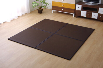 置き畳 約82×82×1.7cm4P 日本製 水拭きできる ポリプロピレン ユニット畳 スカッシュ 軽量タイプ 送料無料-16