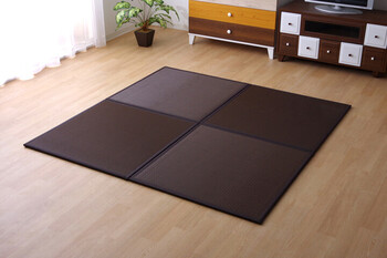 置き畳 約82×82×1.7cm4P 日本製 水拭きできる ポリプロピレン ユニット畳 スカッシュ 軽量タイプ 送料無料-17
