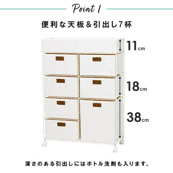 ランドリー 幅60.5cm 引き出し7杯 RAN-2418 送料無料-1