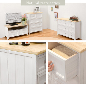 チェスト MCH-5275 幅41?p 引き出し5段 ナチュラルアンティークホワイト 送料無料-1