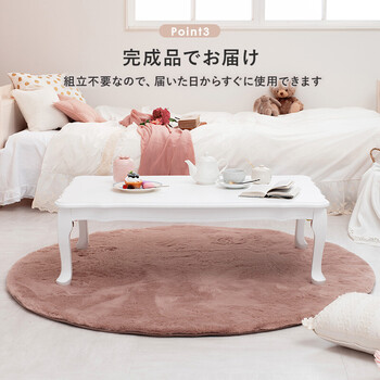 折れ脚テーブル 幅100cm 猫脚 MT-7031 ホワイト 送料無料-5