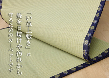 カーペット い草上敷 江戸間4.5畳 はっ水 カーペット 無地 撥水 湖水 送料無料-1