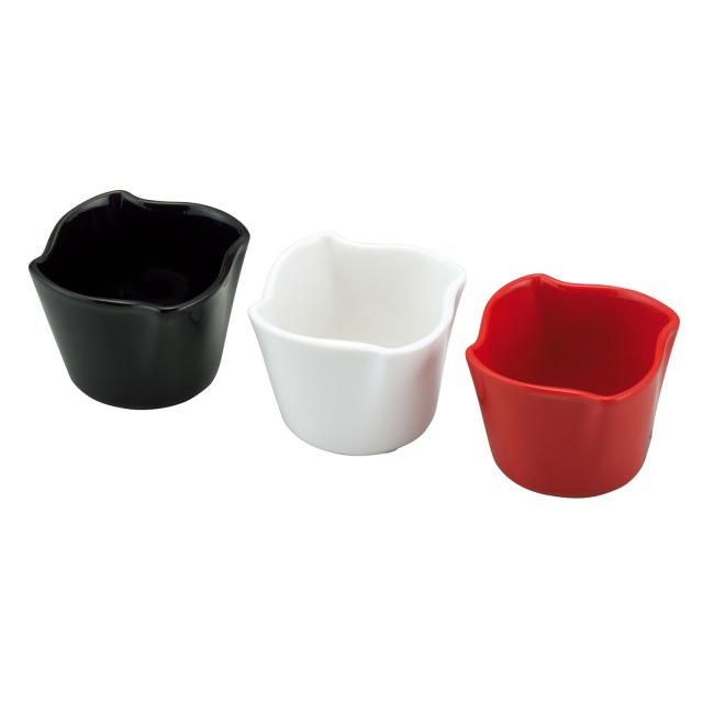 和食器 フラワーボウル 黒 白 赤 4セット 送料無料-3
