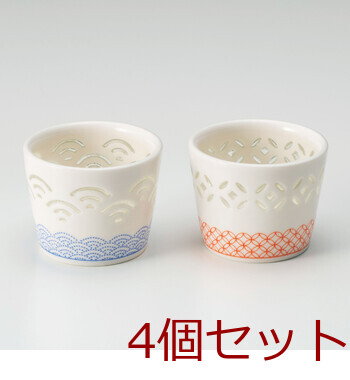 和食器 彩ほたる珍味入 irodori hotaru 青海波 七宝 4セット 送料無料-3