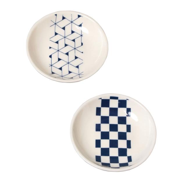 和食器 和柄小皿 麻の葉 市松 4セット 送料無料-3