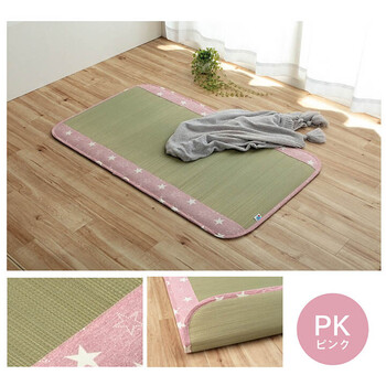 日本製 い草 い草マット 約70×120cm 子供用 お昼寝 シンプル 星柄 約70×120cm デニムスターベビーマット 送料無料-9