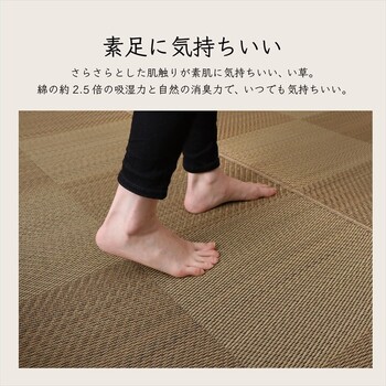 カーペット ござ 江戸間4.5畳（約261×261cm） 日本製 国産 敷詰 ラグ 敷物 ナチュラルスタイル い草 消臭 抗菌防臭 防炎 市松 ノア 送料無料-2