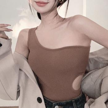 タンクトップ へそ出し ワンショルダー 送料無料 即日発送-9