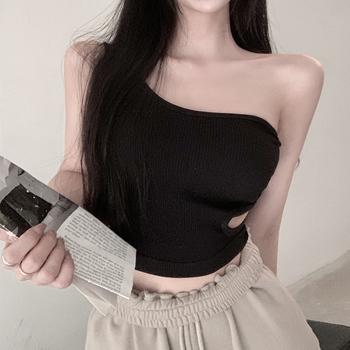 タンクトップ へそ出し ワンショルダー 送料無料 即日発送-6