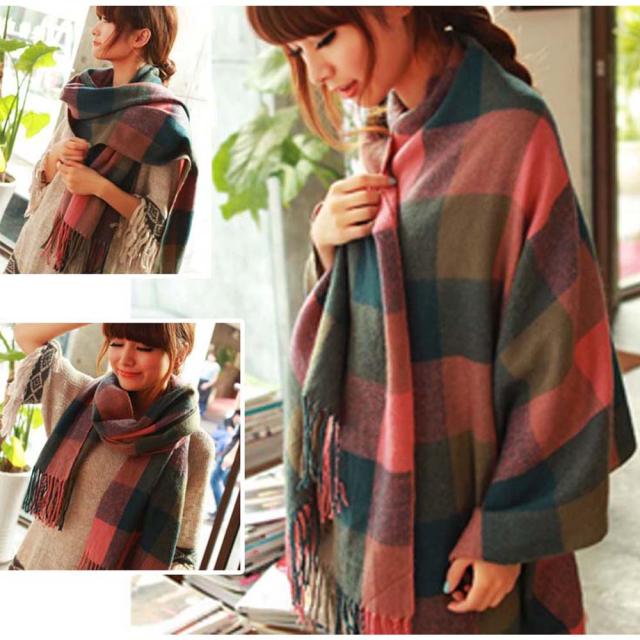 マフラー チェック大判男女兼用スカーフマフラー 15柄 送料無料 即日発送-6