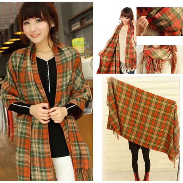 マフラー チェック大判男女兼用スカーフマフラー 15柄 送料無料 即日発送-7