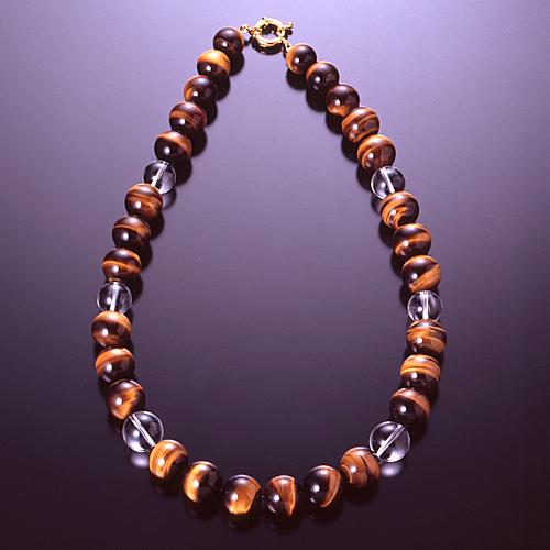 大粒タイガーアイ メンズネックレス 送料無料-2