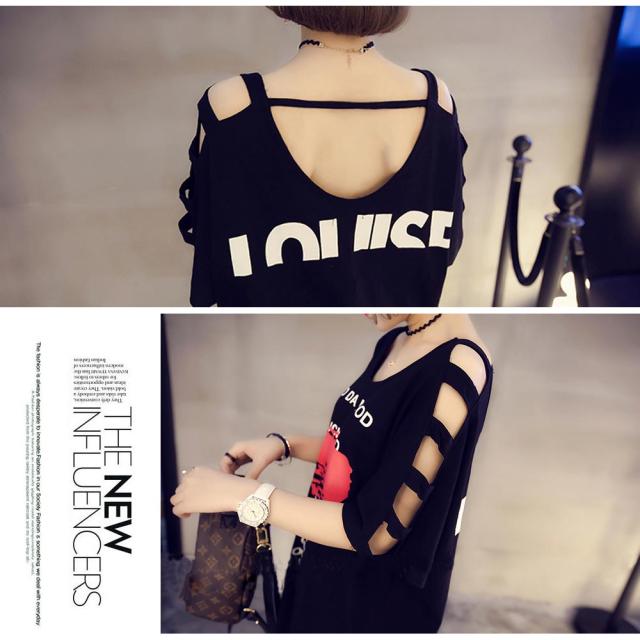 ワンピース チュニック ワンピース 膝丈 5分袖 送料無料 即日発送-4