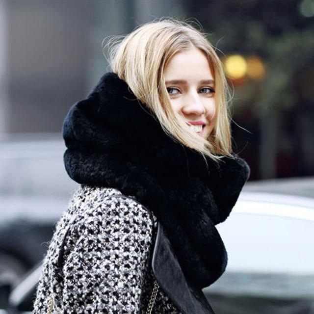 ファー スヌード ボリューム マフラー レディース ふわふわ もこもこ スヌード 送料無料 即日発送-3