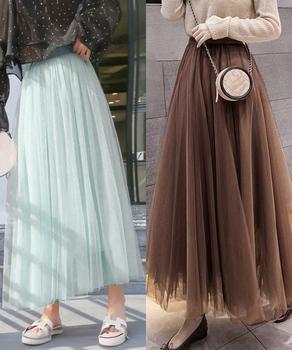 チュールスカート ロング ボリューム マキシスカート プリーツスカート ウエストゴム 送料無料 即日発送-9