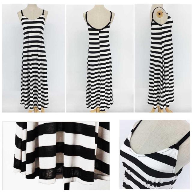 ワンピース モーダルワンピース ボーダー柄 無地 キャミワンピ 大きいサイズ フレア ワンピース 送料無料 即日発送-2