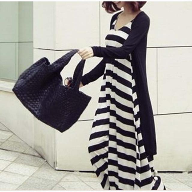 ワンピース モーダルワンピース ボーダー柄 無地 キャミワンピ 大きいサイズ フレア ワンピース 送料無料 即日発送-3