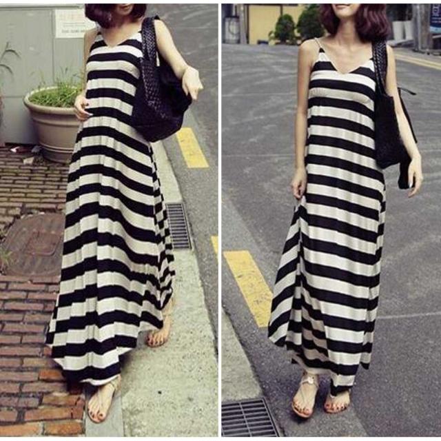 ワンピース モーダルワンピース ボーダー柄 無地 キャミワンピ 大きいサイズ フレア ワンピース 送料無料 即日発送-6