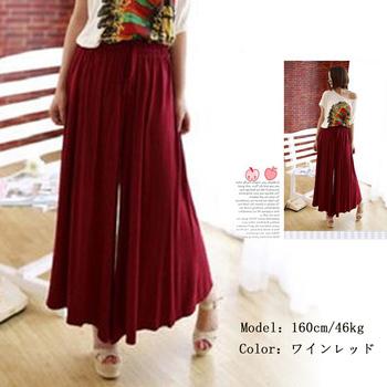 ガウチョパンツ スカーチョ ゆったり ワイドパンツ ウエストゴム スカンツ 送料無料 即日発送-9