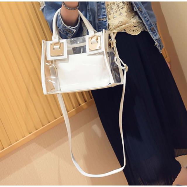 ショルダーバッグ トートバッグ ショルダーバッグ クリアバッグ プールバッグ 透明 送料無料 即日発送-9