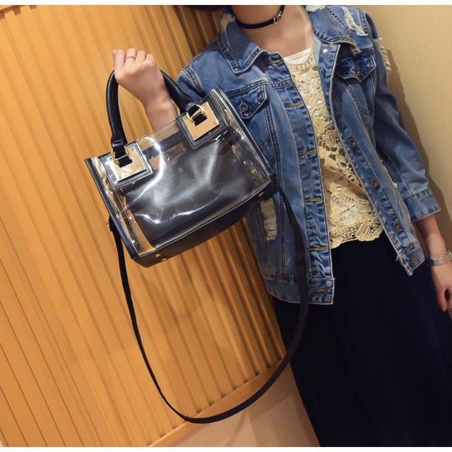 ショルダーバッグ トートバッグ ショルダーバッグ クリアバッグ プールバッグ 透明 送料無料 即日発送-5