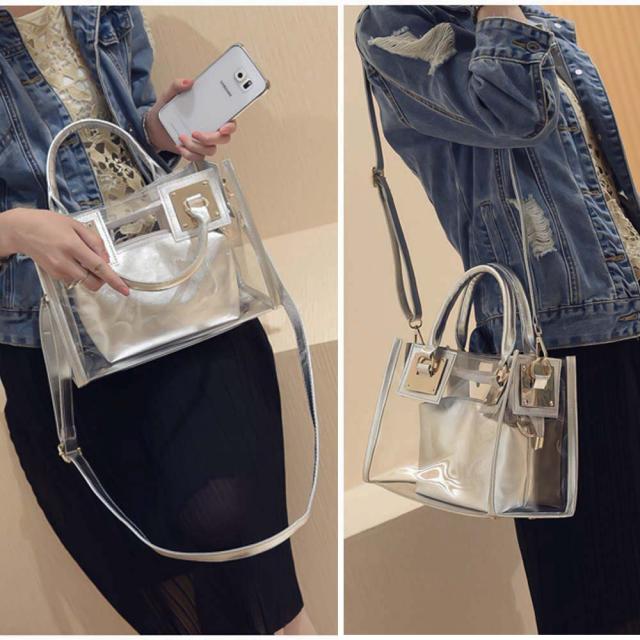 ショルダーバッグ トートバッグ ショルダーバッグ クリアバッグ プールバッグ 透明 送料無料 即日発送-6